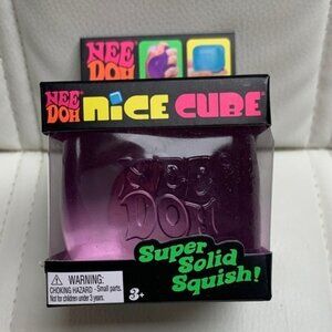 Nee Doh Nice Cube Purple Fidget Squeeze Toy New